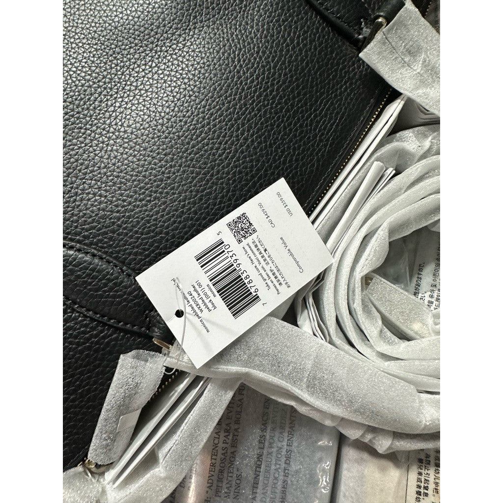 ORIG & IMPORTED KS Monica Satchel Pebbled Leather Black Bag