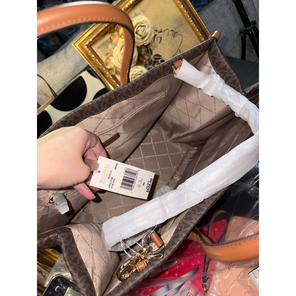 ORIG & IMPORTED MK Mirella Large Book Travel Tote in Signature Brown Bag