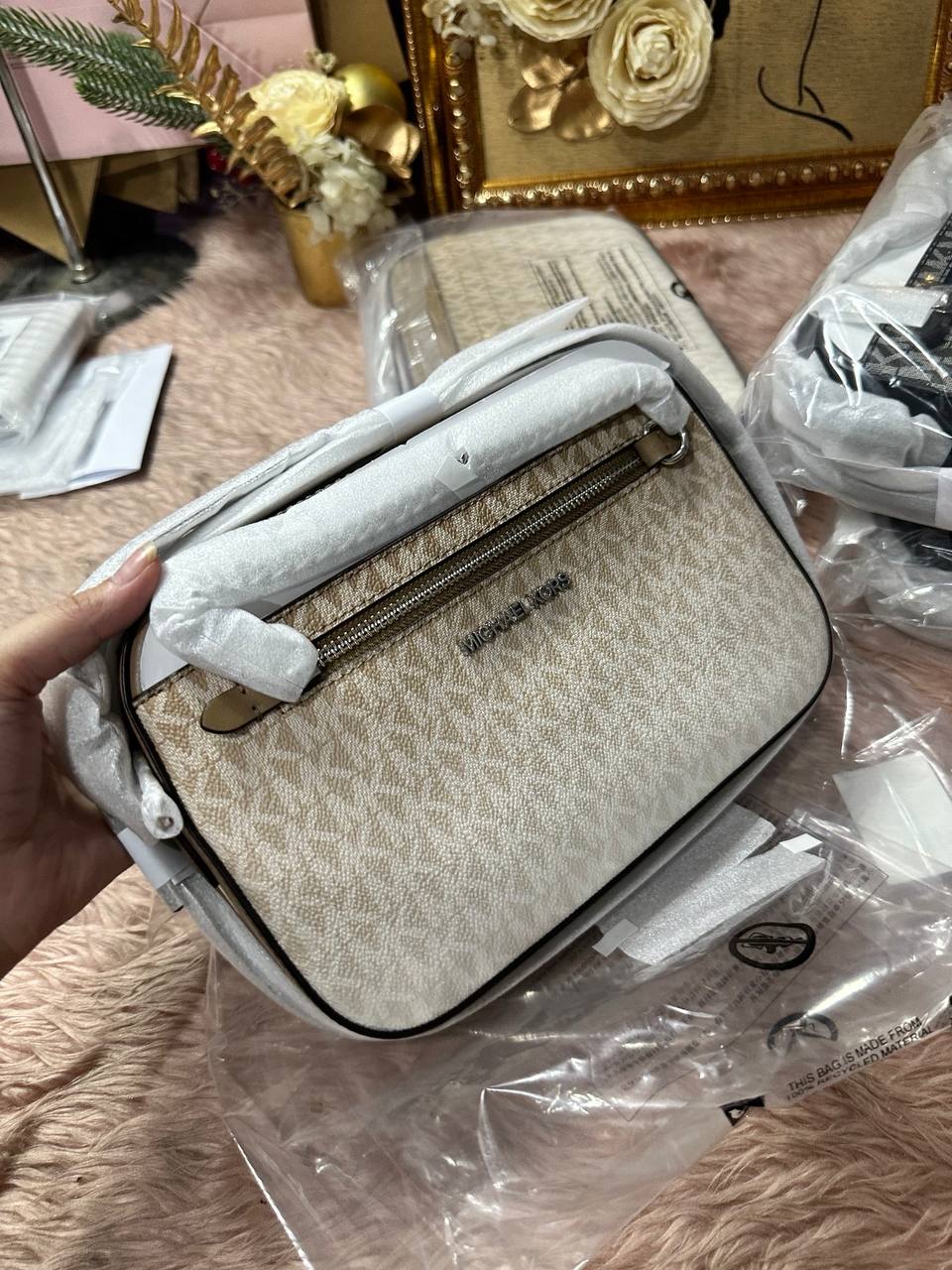 ORIG & IMPORTED Michael Kors MK Jet Set Ombre Chain Crossbody Body Bag Black/Brown