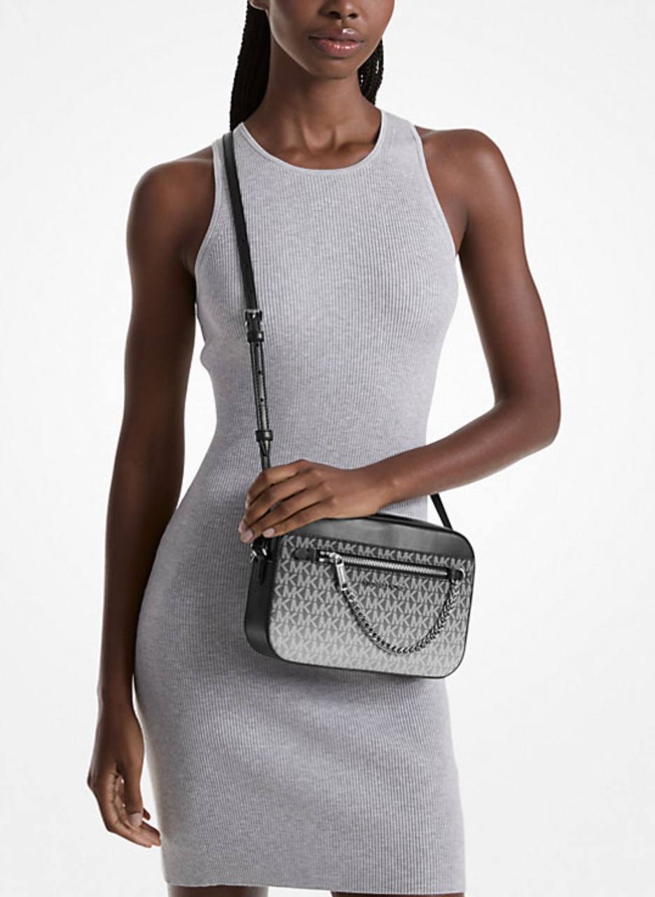 ORIG IMPORTED Michael Kors MK Jet Set Ombre Chain Crossbody Body Bag Black/Brown