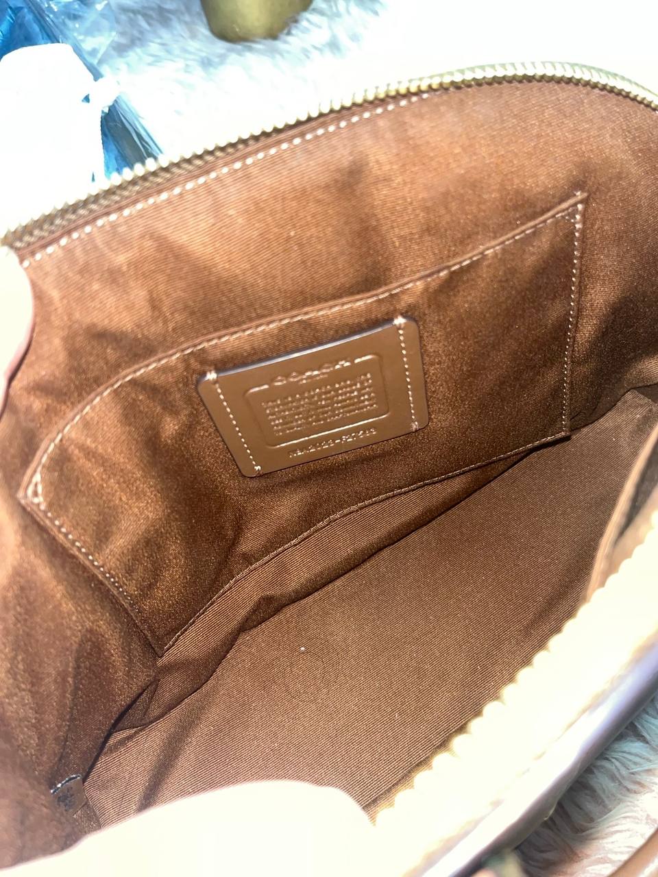 ORIG Preloved Coach Mini Sierra Satchel Signature Khaki Saddle Brown Bag
