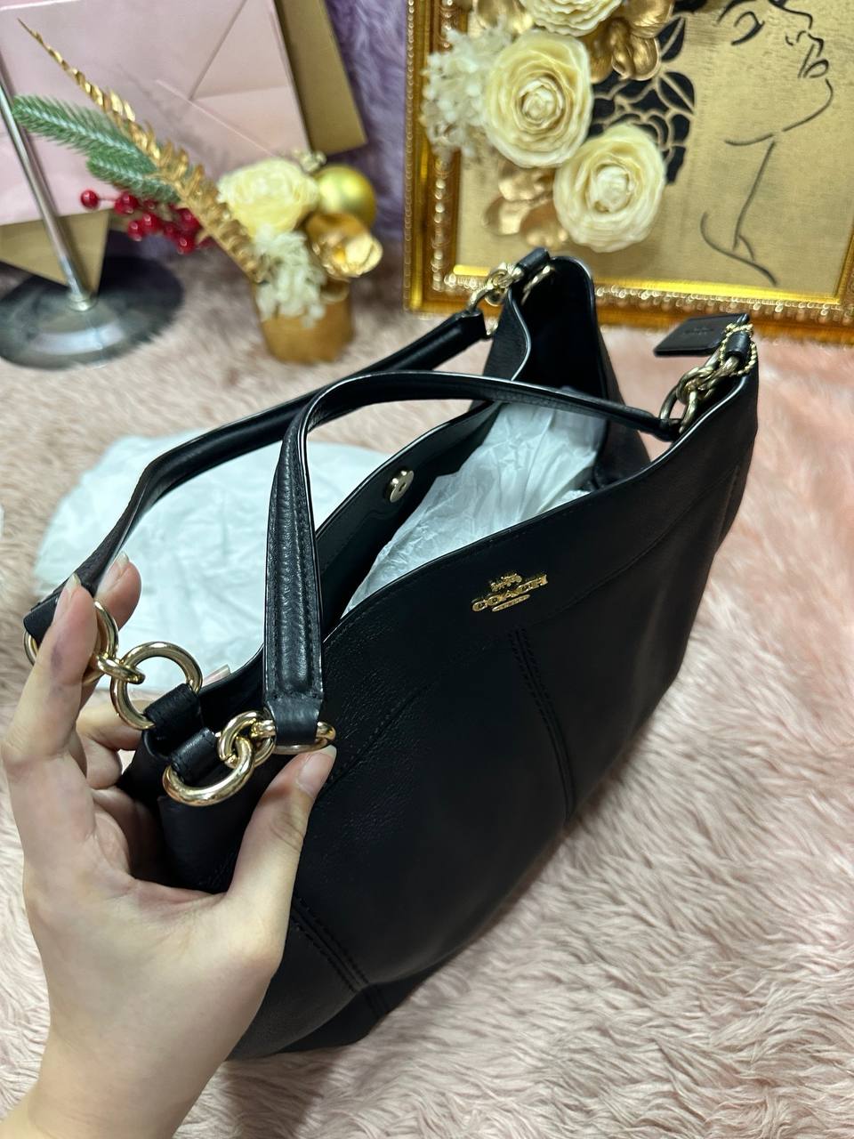 ORIG Preloved Coach Small Lexy Shoulder Bag Black