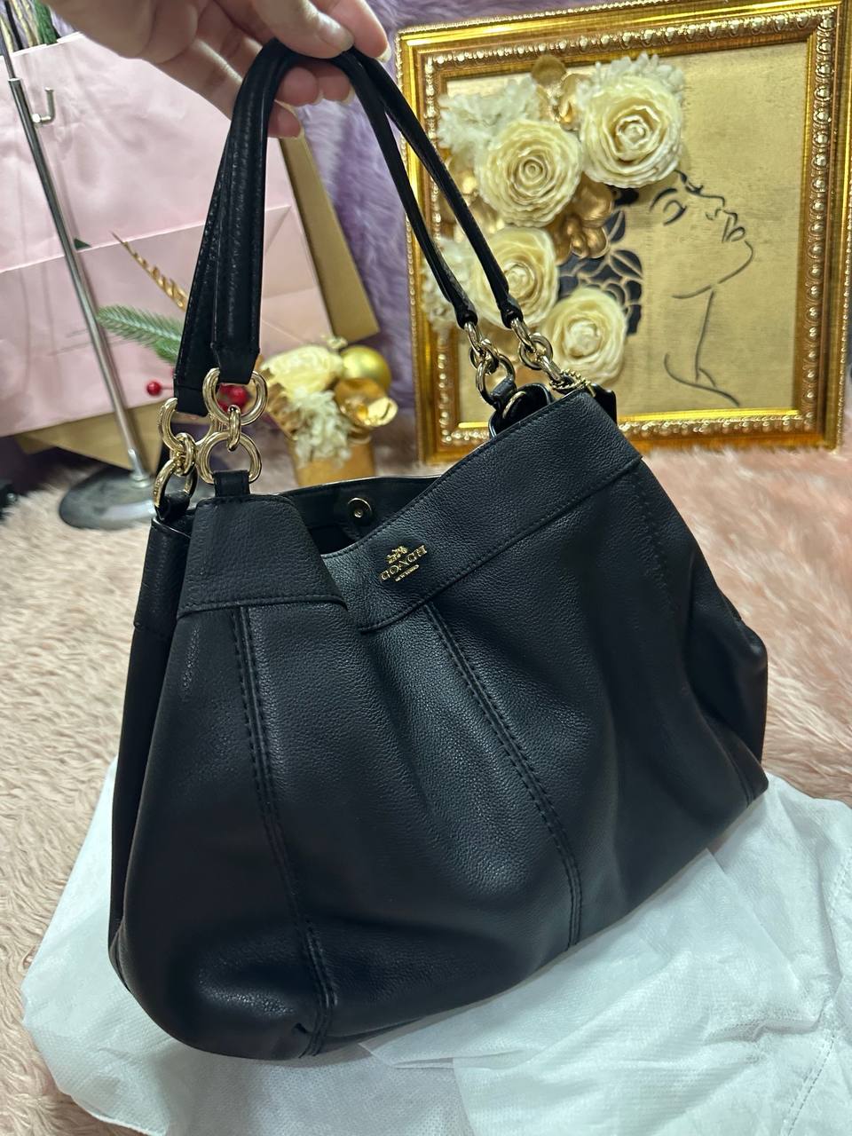 ORIG Preloved Coach Small Lexy Shoulder Bag Black