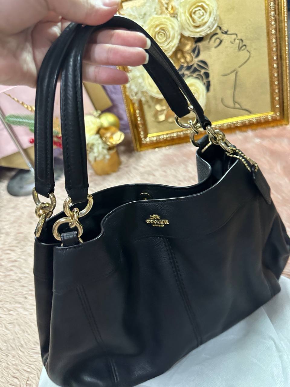 ORIG Preloved Coach Small Lexy Shoulder Bag Black