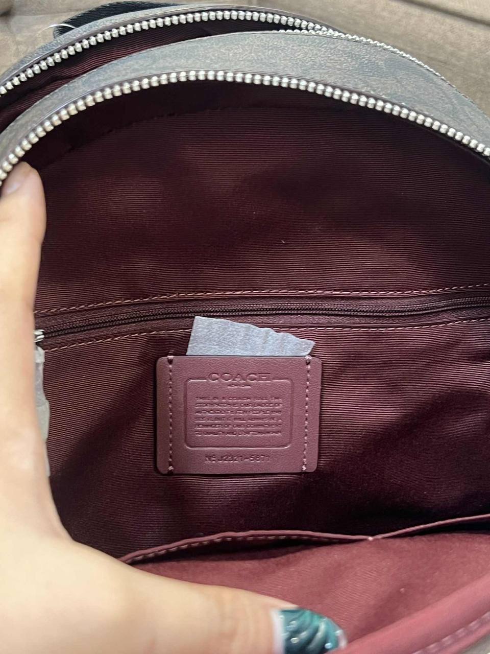 ORIG & IMPORTED Coach Medium Court Backpack In Signature Canvas Brown/Pink Bag