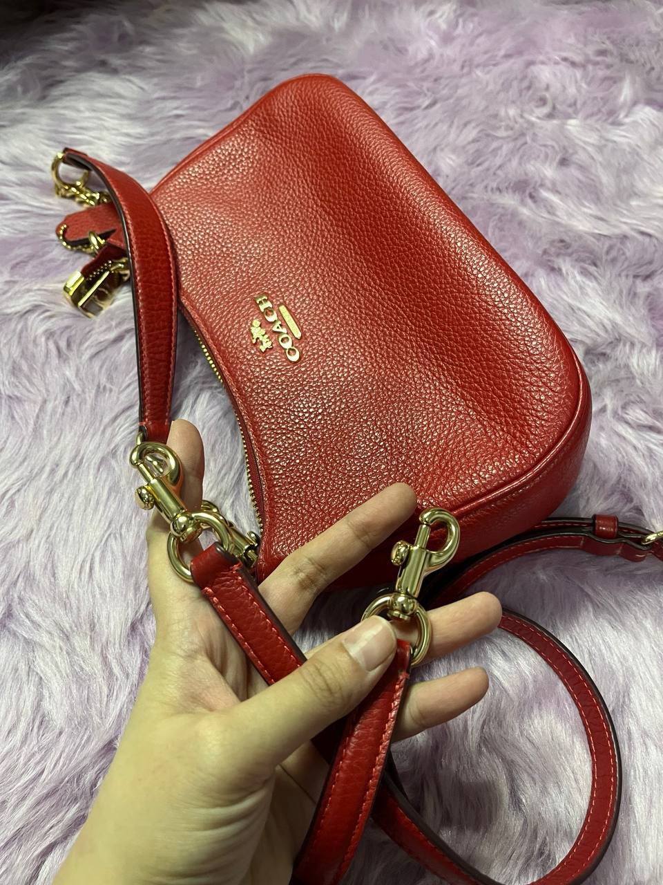 ORIG Preloved Coach Teri Shoulder Red Bag