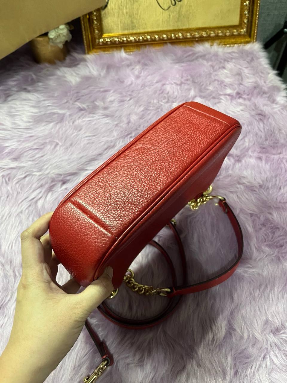 ORIG Preloved Coach Teri Shoulder Red Bag