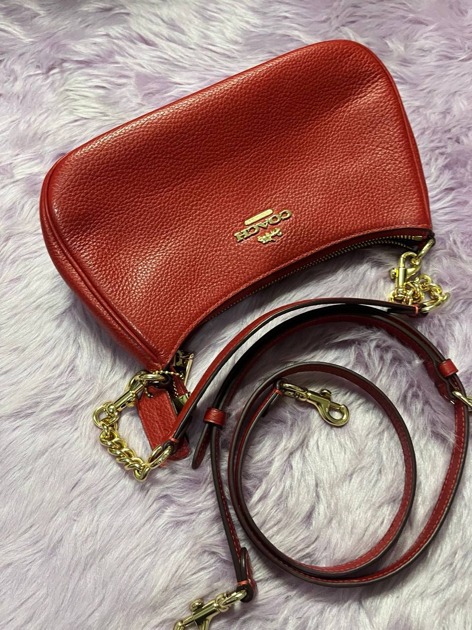 ORIG Preloved Coach Teri Shoulder Red Bag