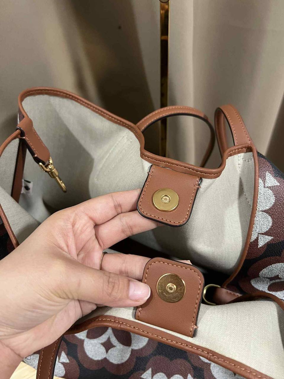 ORIG Preloved Kate Spade Spade Flower Monogram Sutton Medium Tote Brown Bag