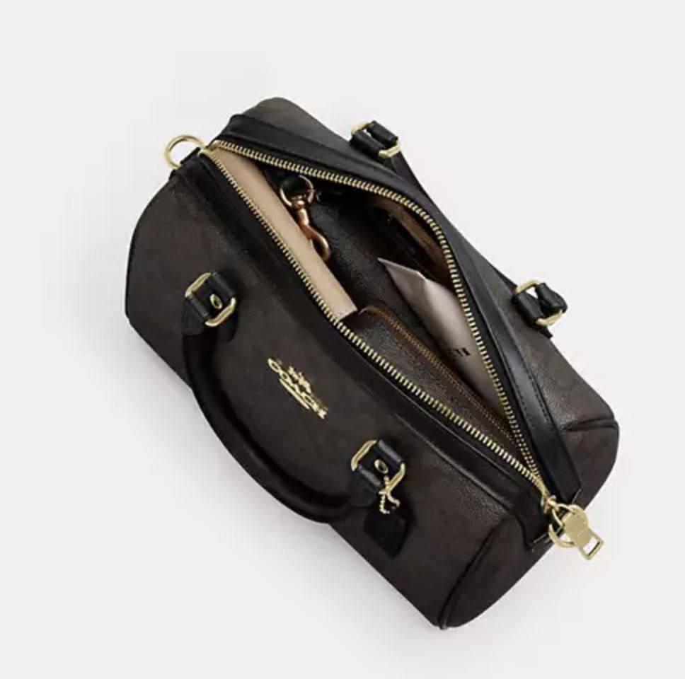 ORIG & IMPORTED Coach Mini Rowan Crossbody Bag In Signature Canvas White/Sand