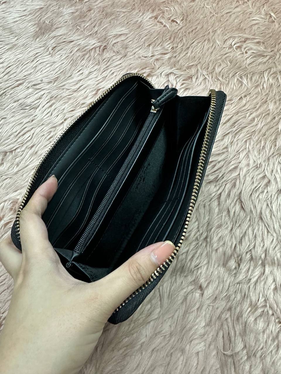 ORIG & IMPORTED KS Leila Large Long Continental Wallet Black