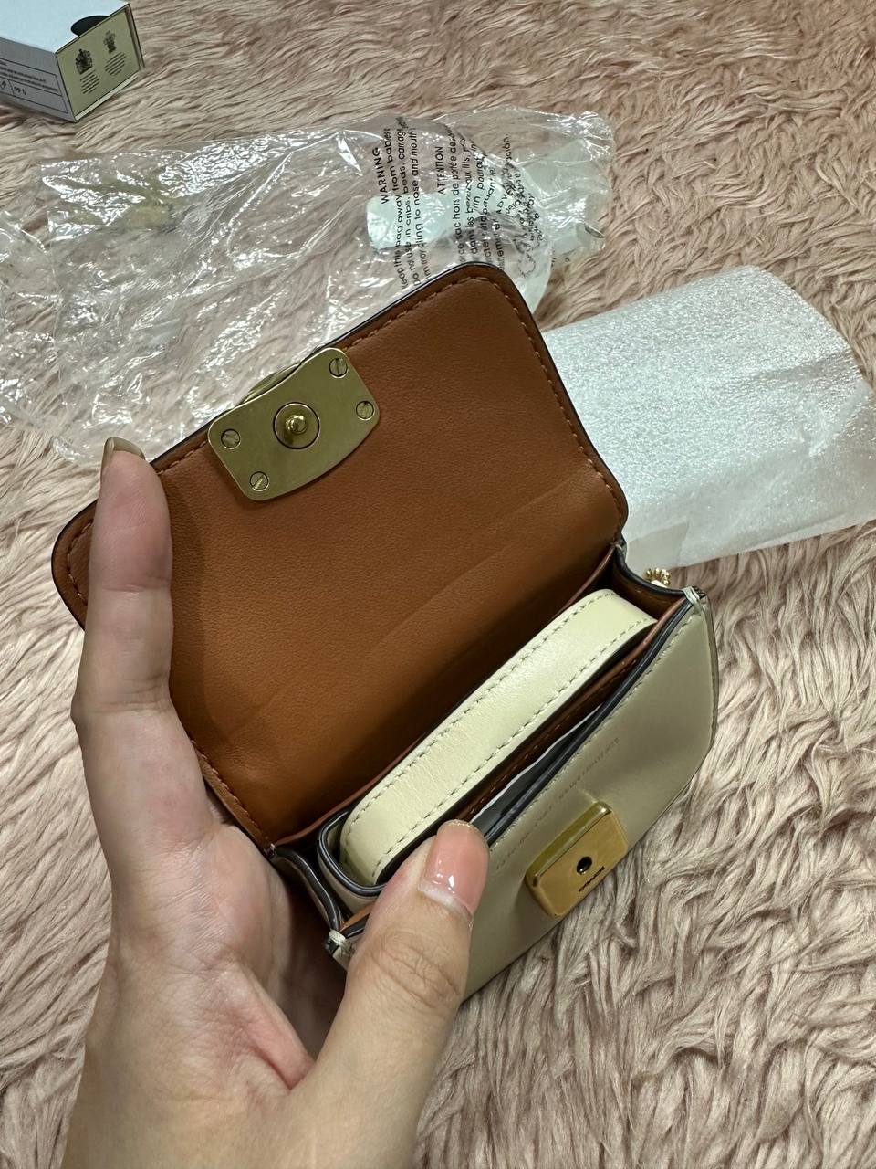 ORIG & IMPORTED COACH Retail Bandit Card Case Belt Micro Bag Ivory