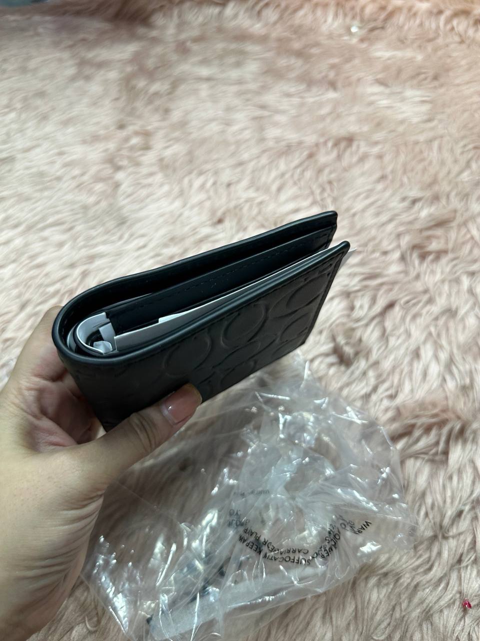 ORIG & IMPORTED COACH 3 in 1 Compact Signature Leather Black Men's Wallet