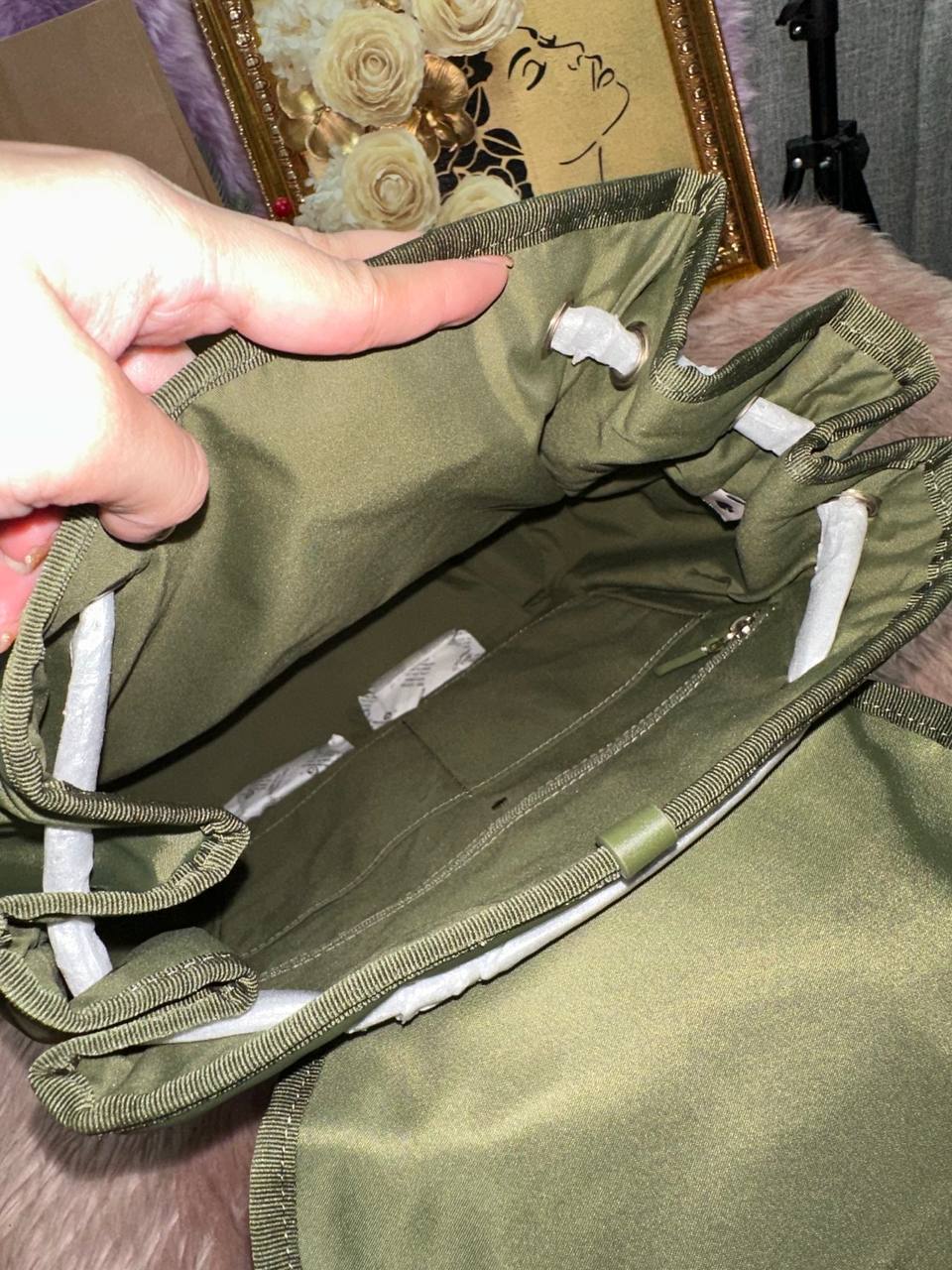 ORIG & IMPORTED KS The Little Better Sam Nylon Medium Backpack Bag in Sapling Green