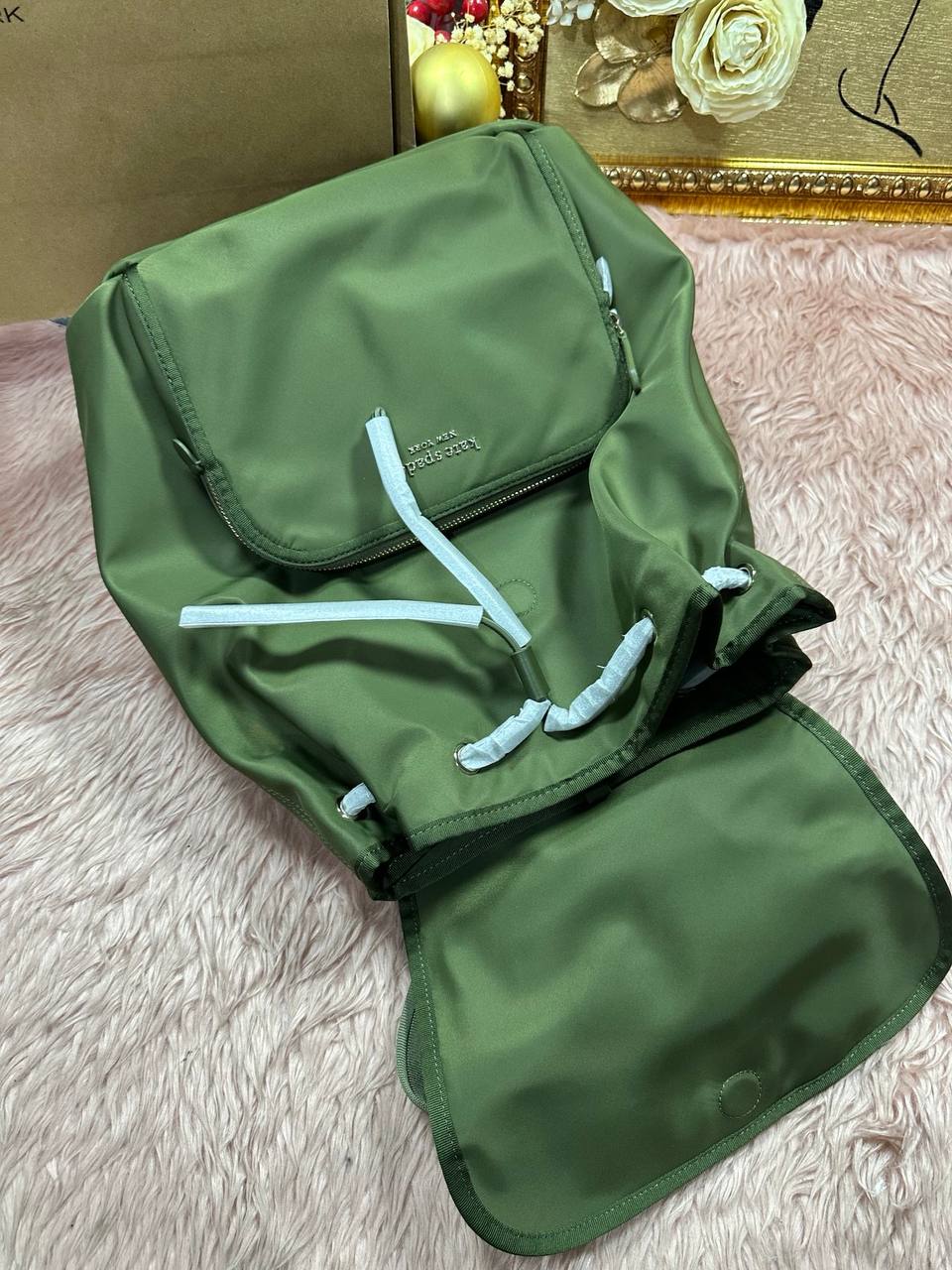 ORIG & IMPORTED KS The Little Better Sam Nylon Medium Backpack Bag in Sapling Green