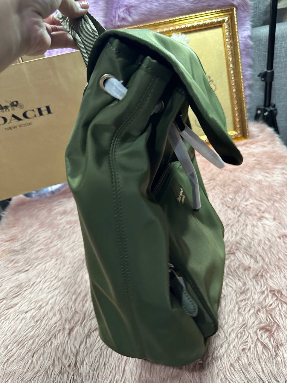 ORIG & IMPORTED KS The Little Better Sam Nylon Medium Backpack Bag in Sapling Green