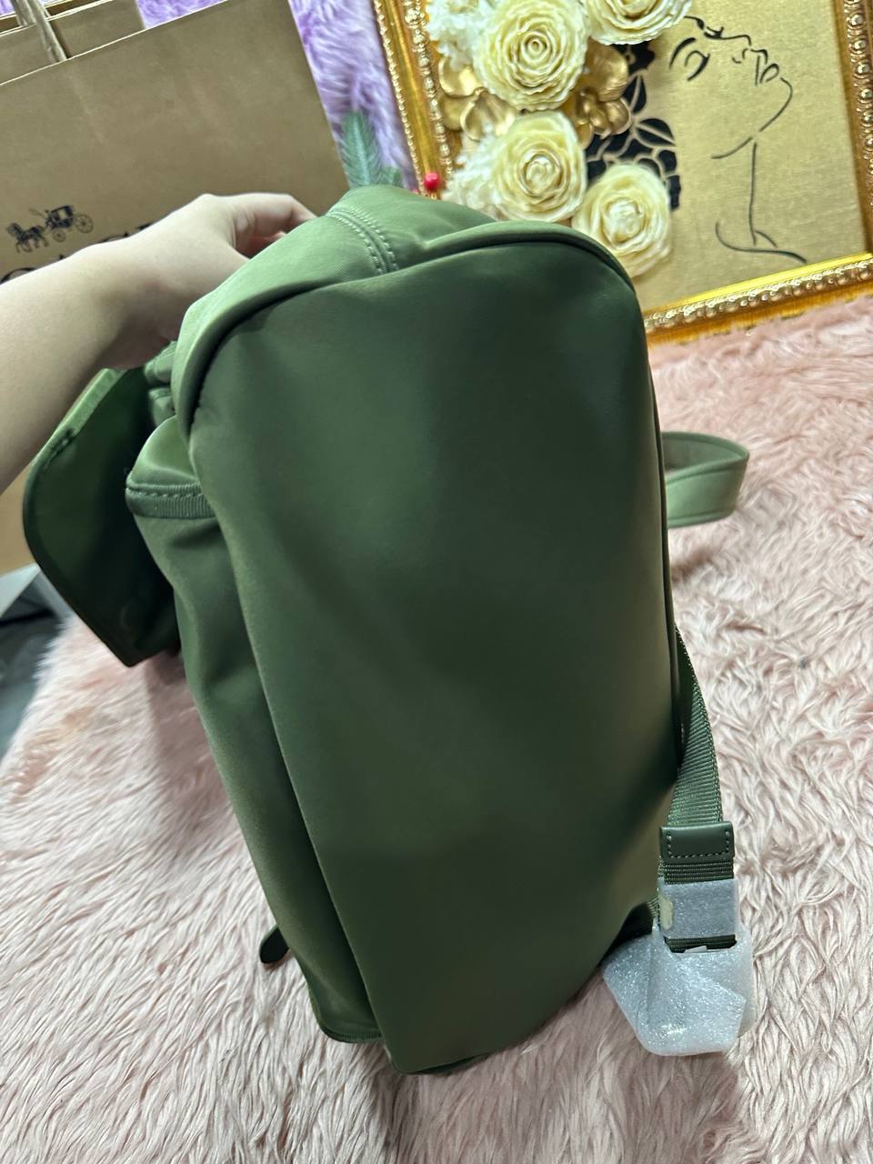 ORIG & IMPORTED KS The Little Better Sam Nylon Medium Backpack Bag in Sapling Green