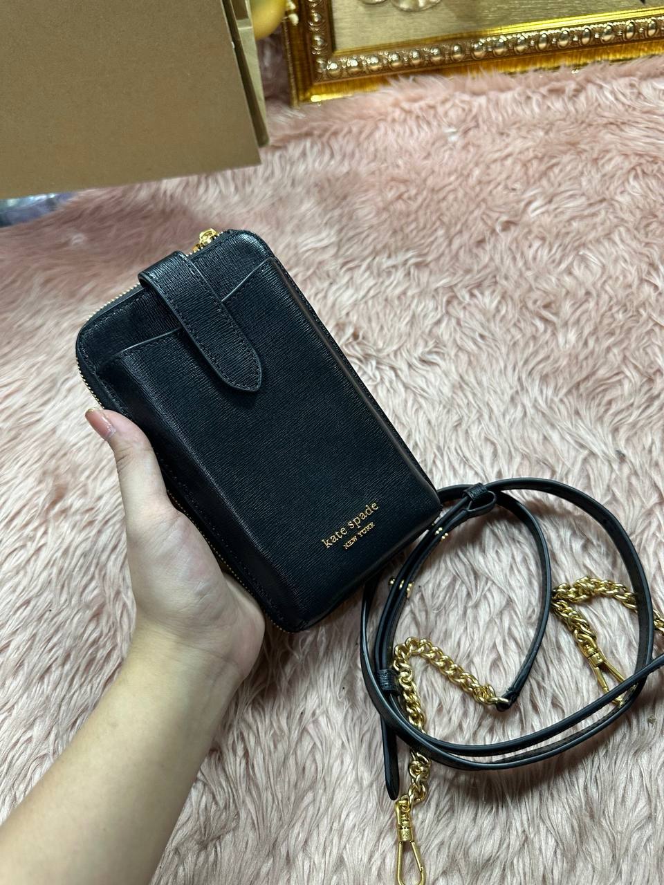 AUTHENTIC/ORIGINAL Preloved KS Retail Morgan NS Crossbody Phone Mini Bag Black