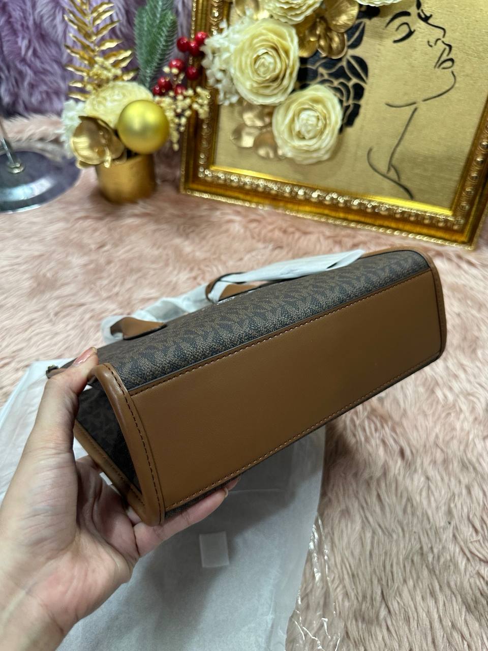 ORIG & IMPORTED MK Mirella Small Logo Crossbody Bag Brown