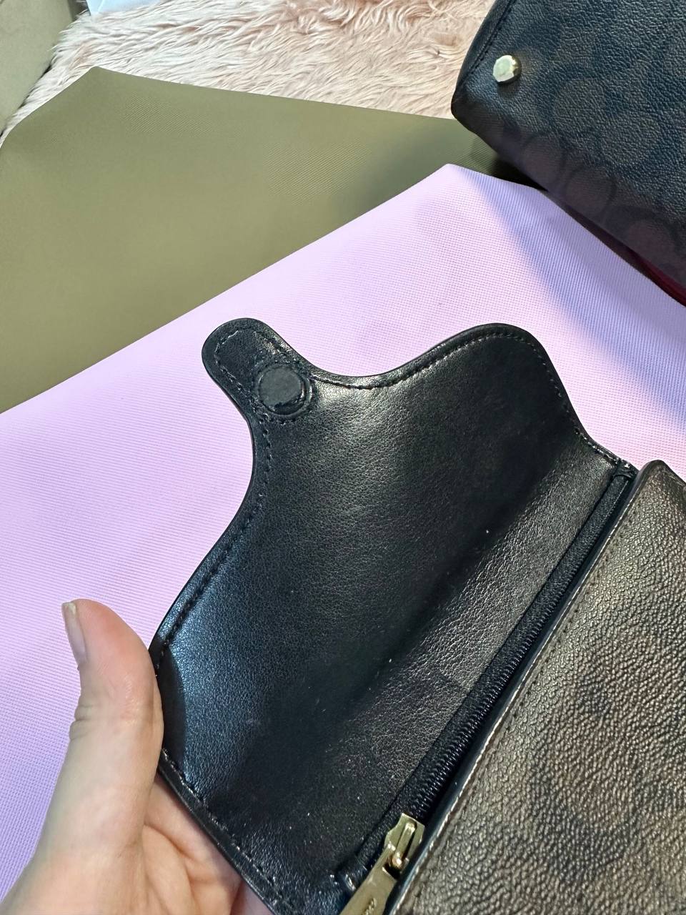 AUTHENTIC/ORIGINAL Preloved COACH Jade Medium Envelope Wallet Brown