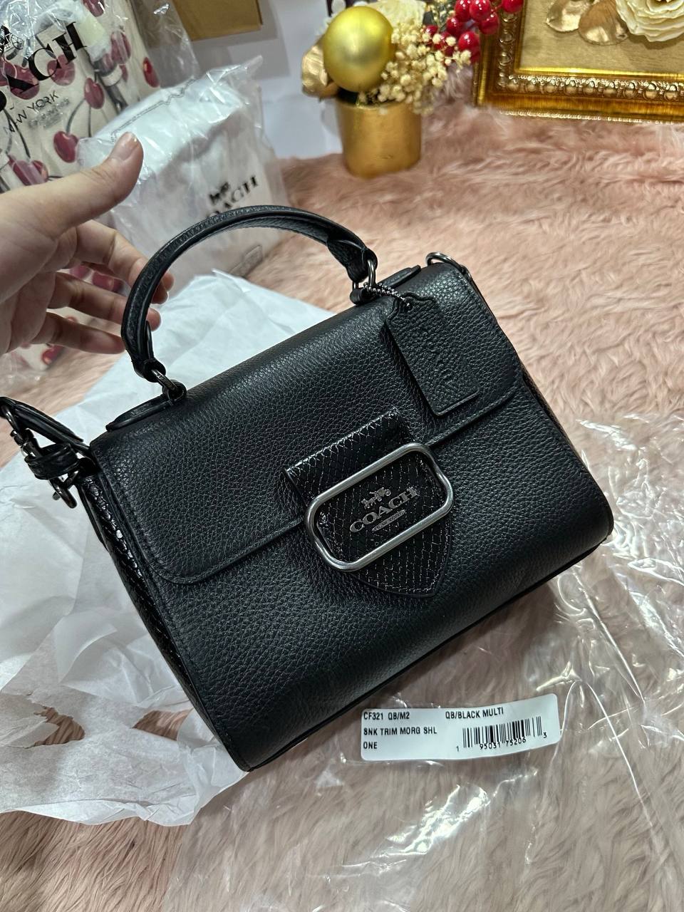 AUTHENTIC/ORIGINAL COACH Morgan Top Handle Satchel Bag Black