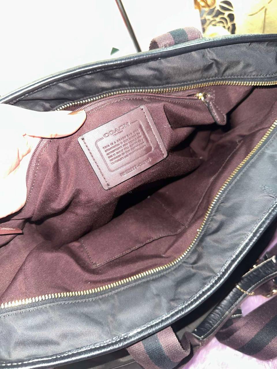 ORIG Preloved Coach Ellis Weekender Nylon Tote Large Black Bag