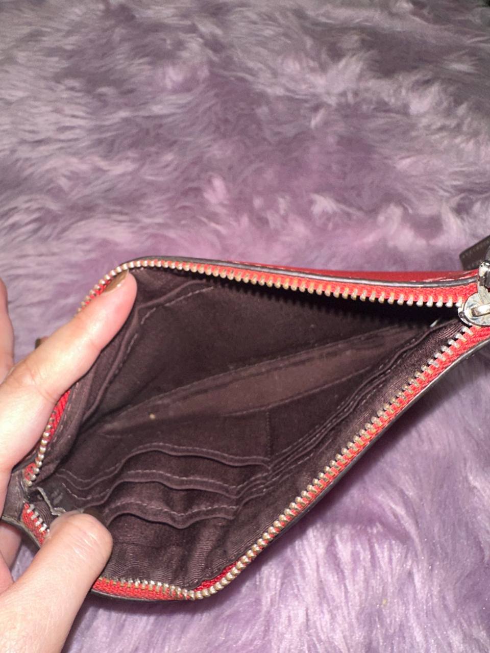 ORIG Preloved Coach Large Wristlet Red Wallet