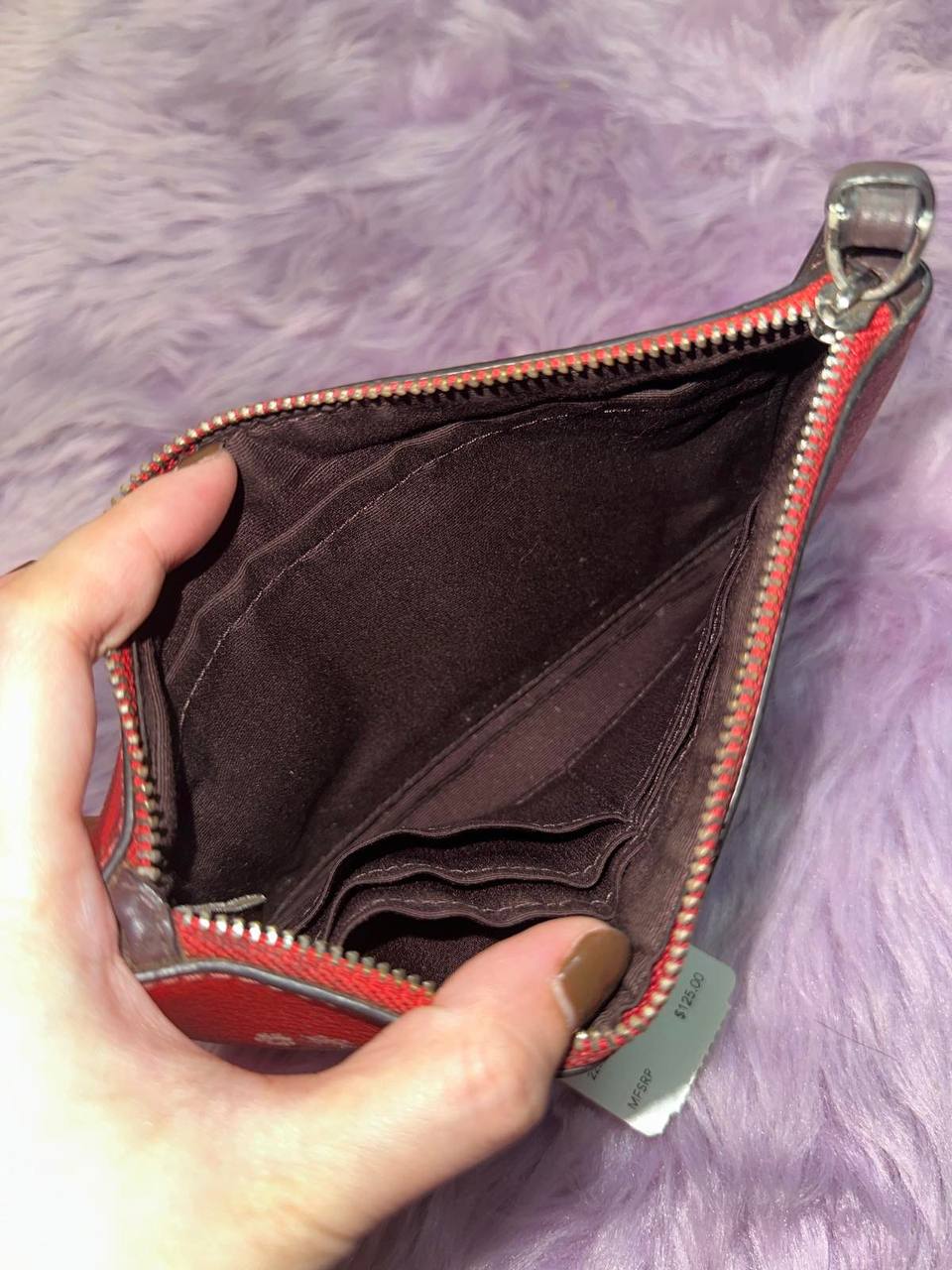 ORIG Preloved Coach Large Wristlet Red Wallet