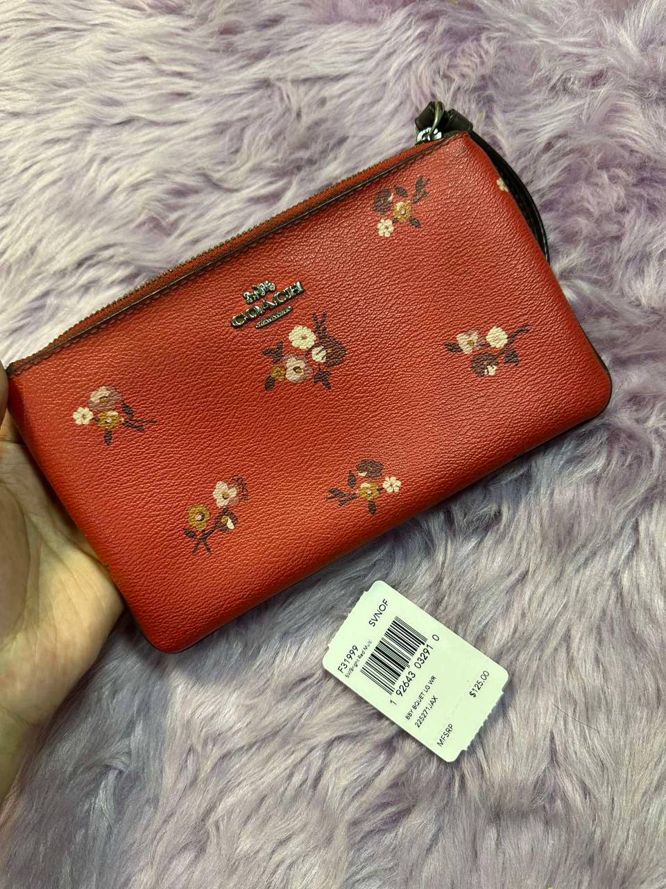 ORIG Preloved Coach Large Wristlet Red Wallet