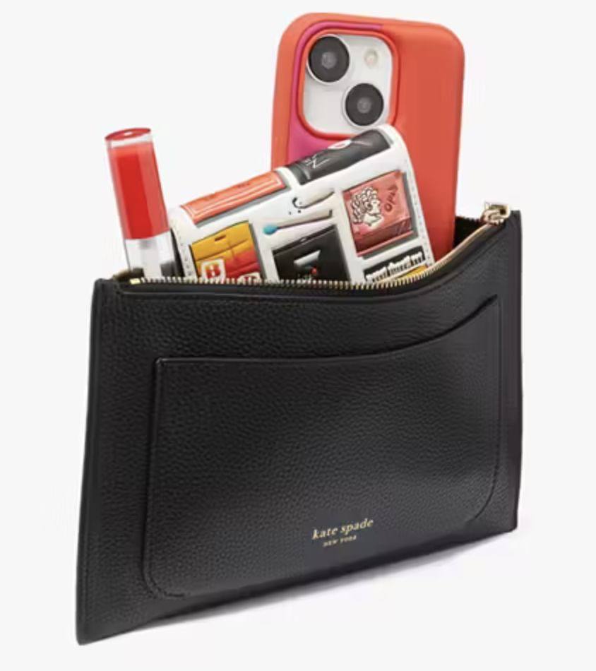 ORIG & IMPORTED Kate Spade KS Ava Large Slim Wristlet Black Wallet