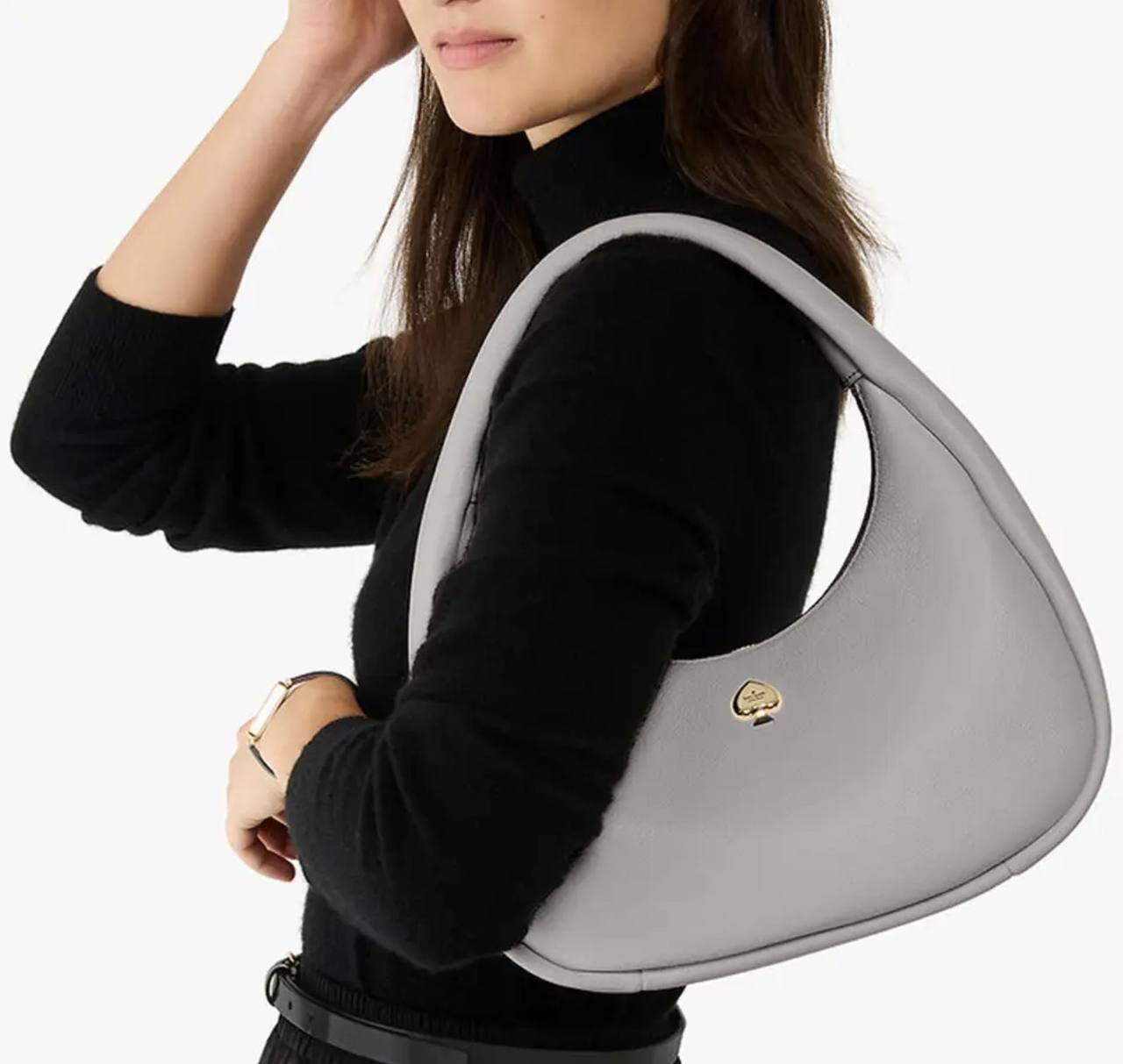 ORIG & IMPORTED KS Kayla Crescent Shoulder Bag Black