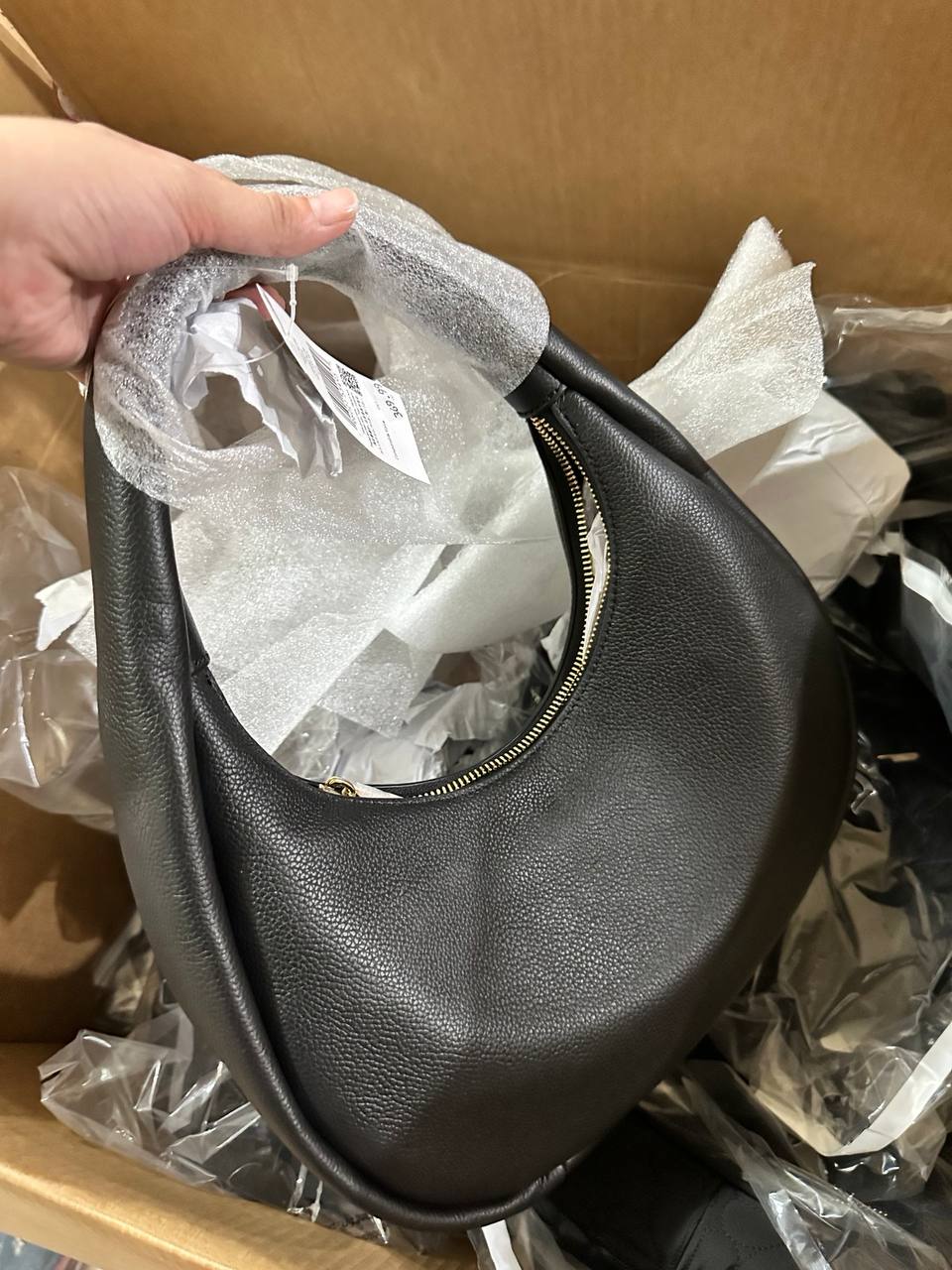ORIG & IMPORTED KS Kayla Crescent Shoulder Bag Black