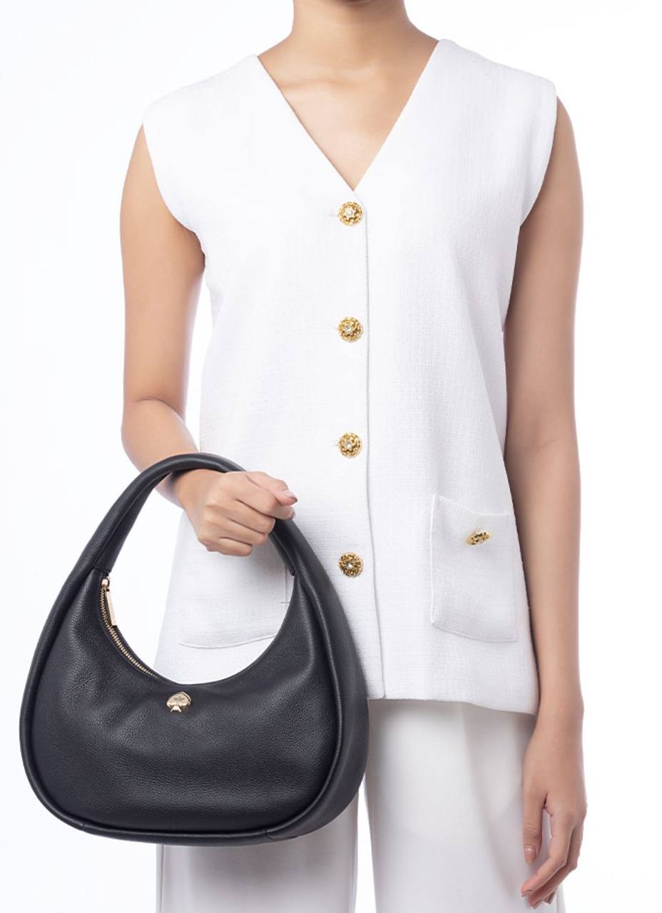 ORIG & IMPORTED KS Kayla Crescent Shoulder Bag Black