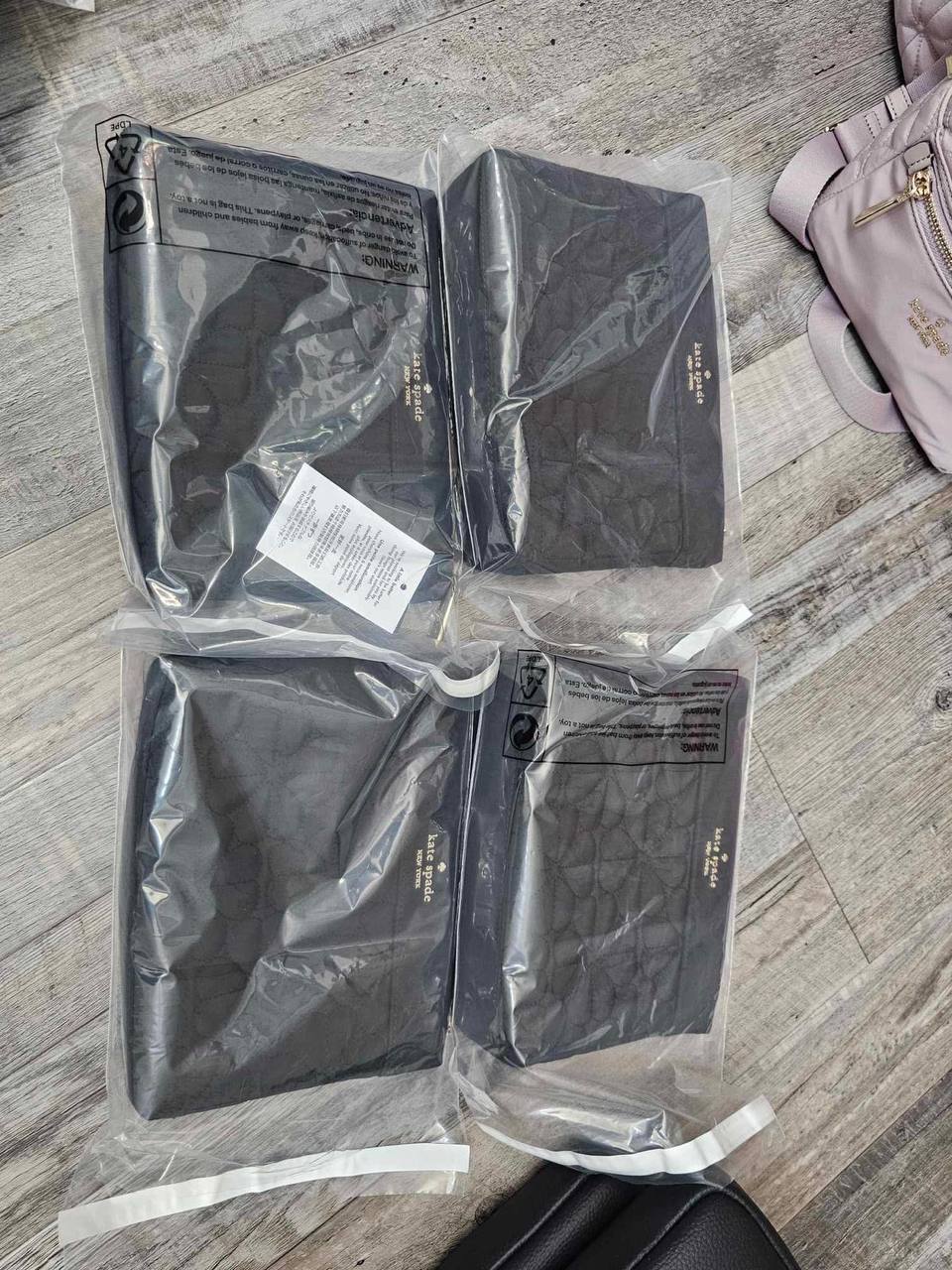 ORIG & IMPORTED KS Spade Flower Quilted Cosmetic Pouch Black