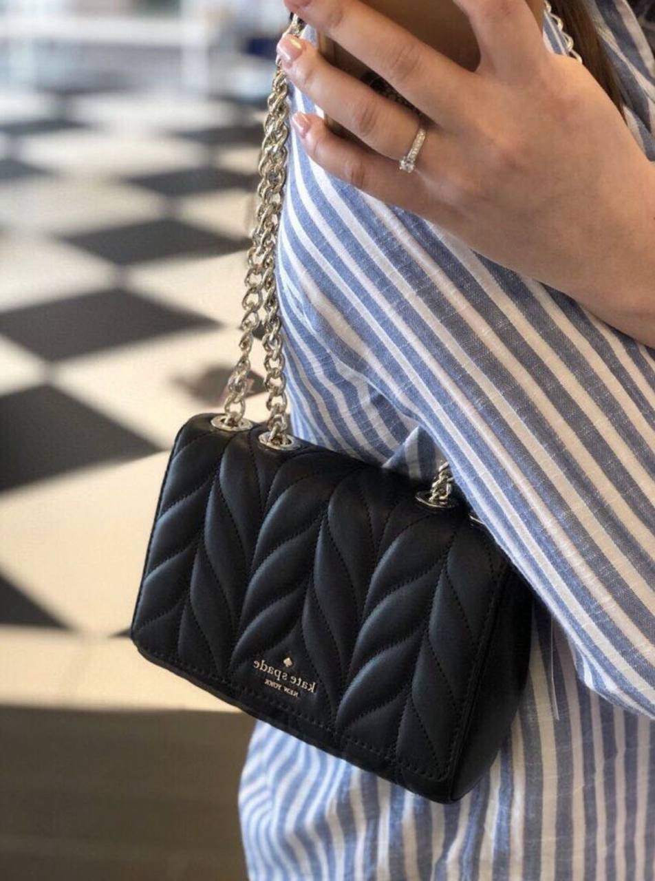 ORIG Preloved Kate Spade KS Briar Lane Quilted Mini Emelyn Crossbody Black Bag