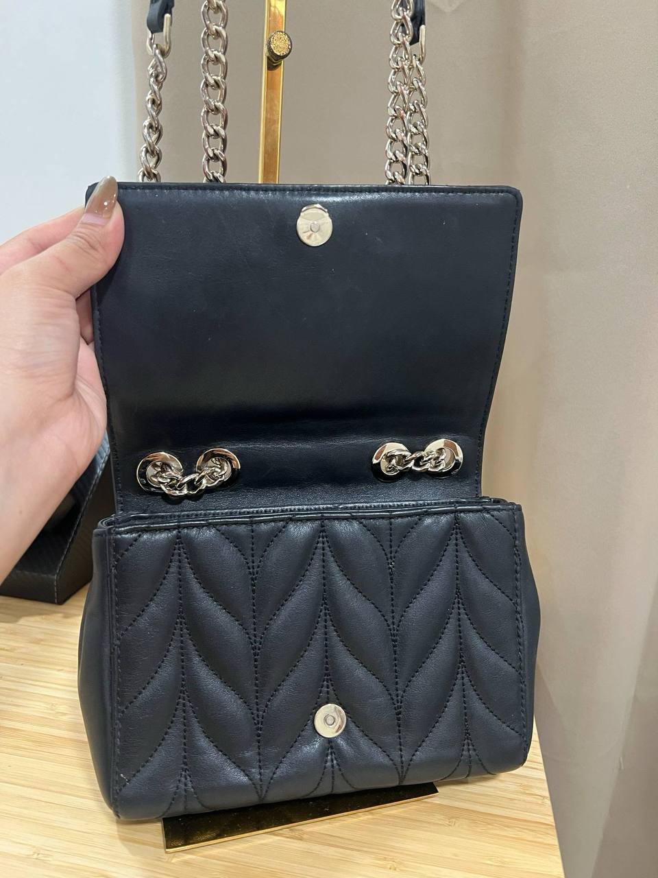 ORIG Preloved Kate Spade KS Briar Lane Quilted Mini Emelyn Crossbody Black Bag