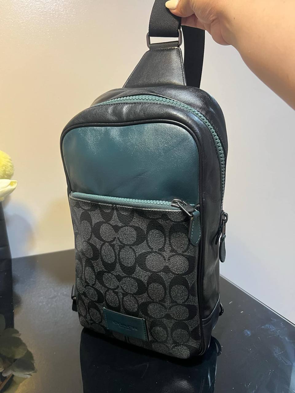ORIG Preloved COACH Westway Pack In Colorblock Signature Canvas