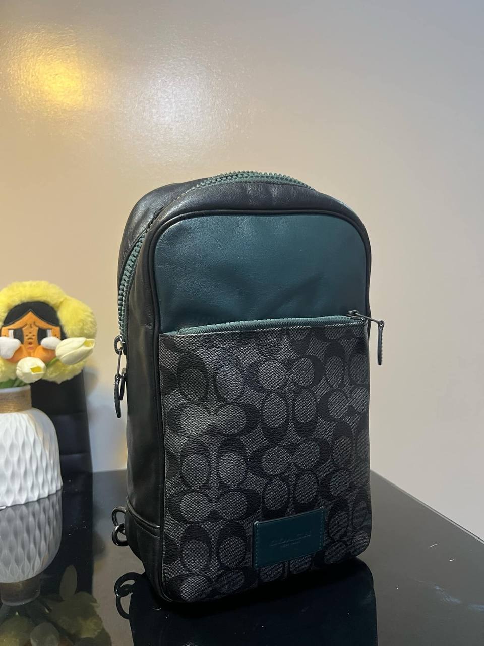 ORIG Preloved COACH Westway Pack In Colorblock Signature Canvas