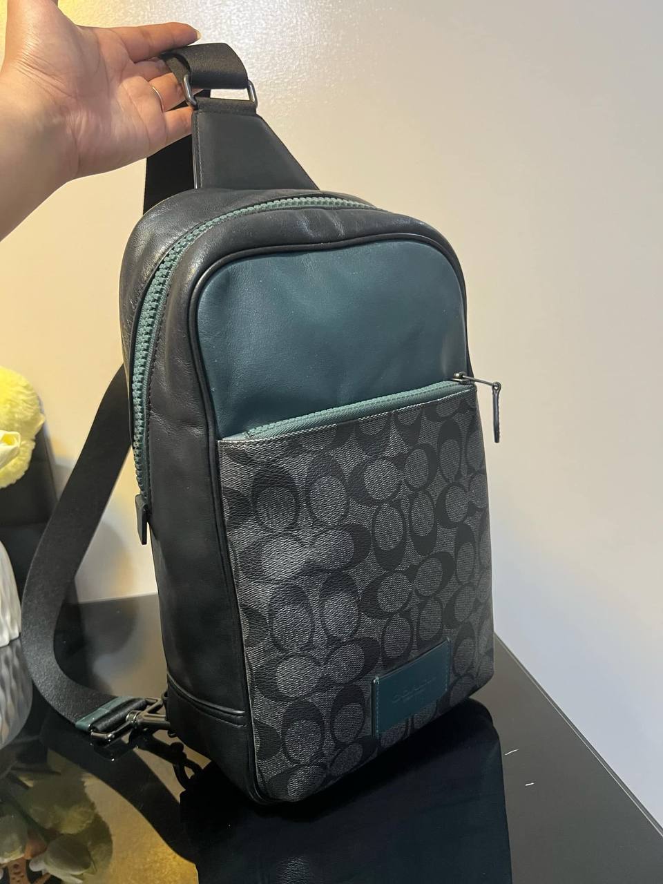 ORIG Preloved COACH Westway Pack In Colorblock Signature Canvas