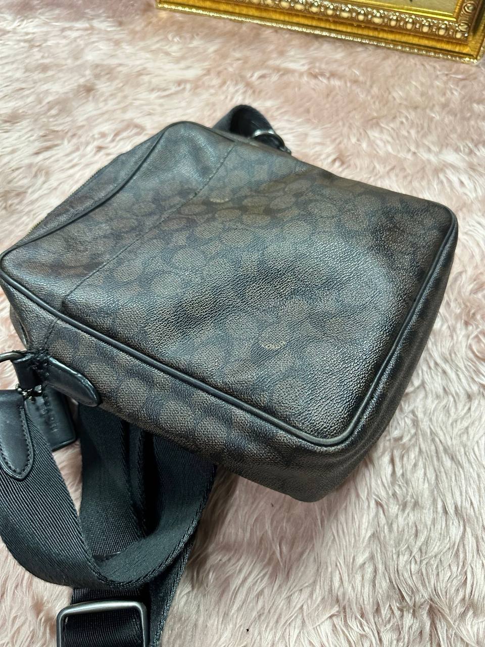 ORIG Preloved Repaired COACH Signature Metropolitan Flight Monogram Men Brown Bag