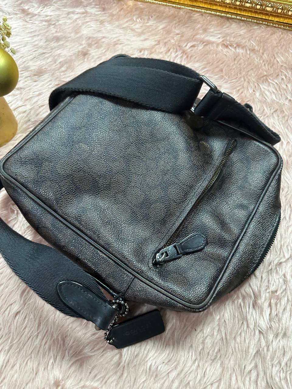 ORIG Preloved Repaired COACH Signature Metropolitan Flight Monogram Men Brown Bag