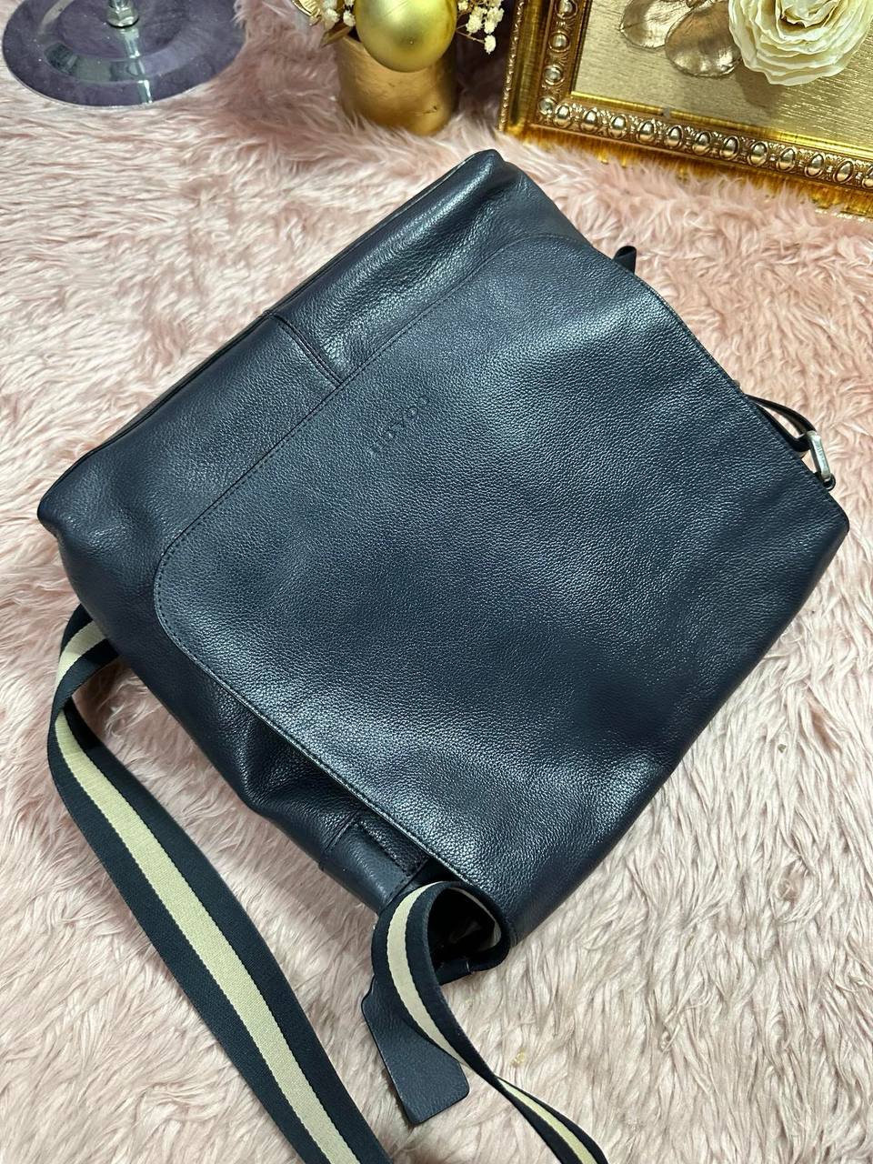ORIG Preloved COACH Charles Messenger Blue Flap Bag