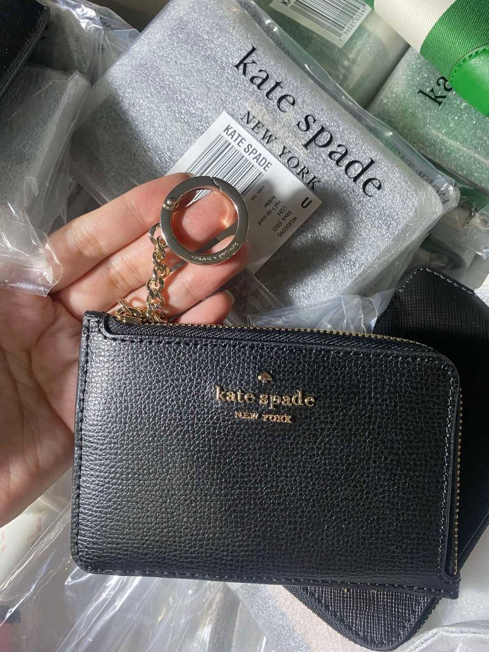 ORIG & IMPORTED Kate Spade KS Darcy Medium L Zip Card Holder Black Wallet