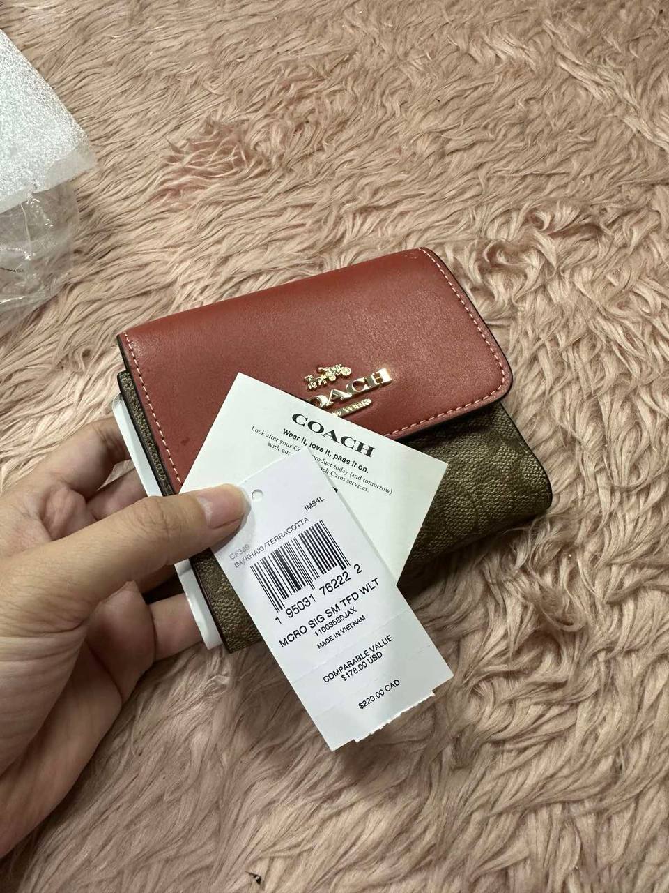 ORIG & IMPORTED COACH NEW Small Trifold Card Wallet
