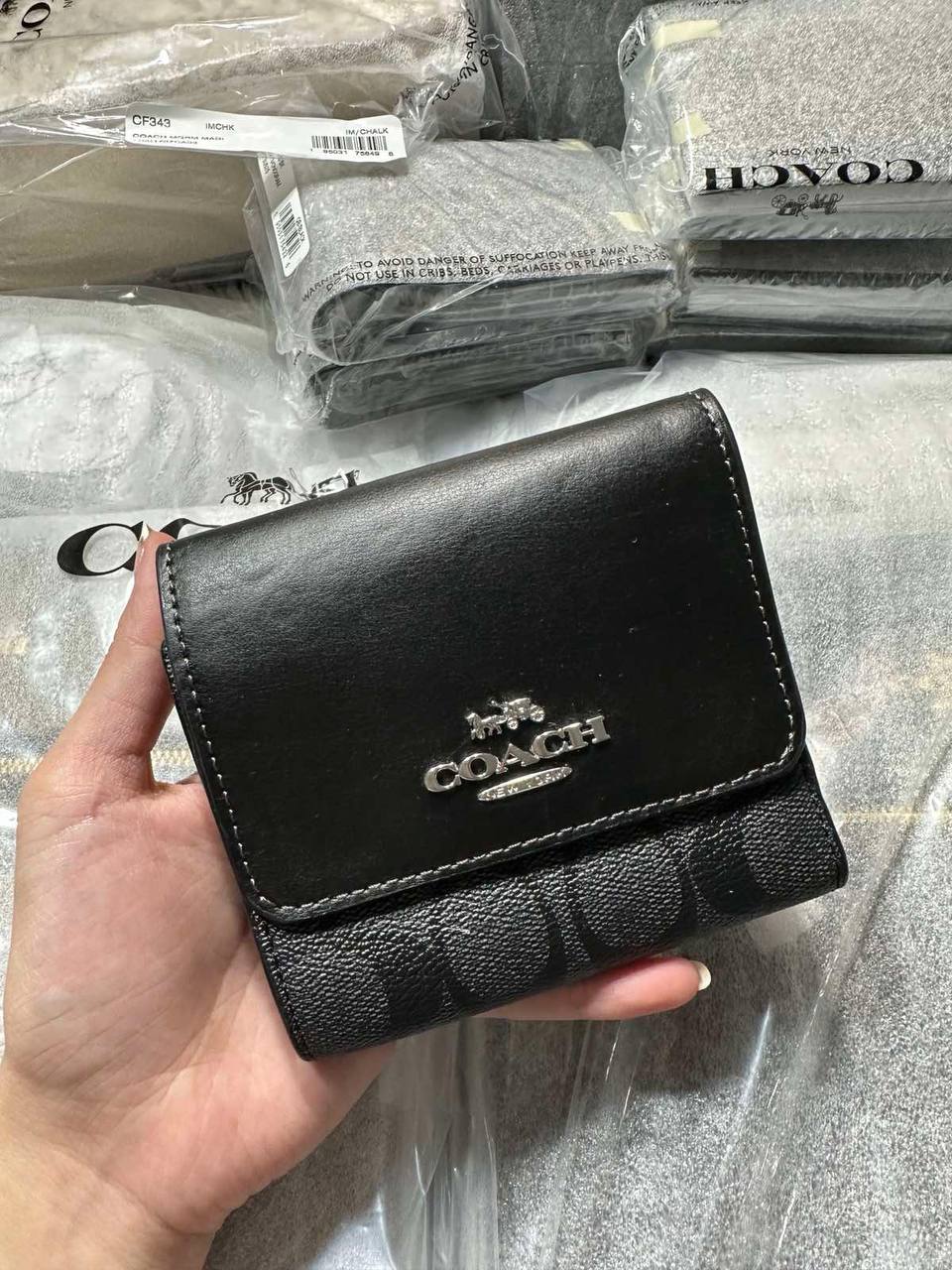 ORIG & IMPORTED COACH NEW Small Trifold Card Wallet