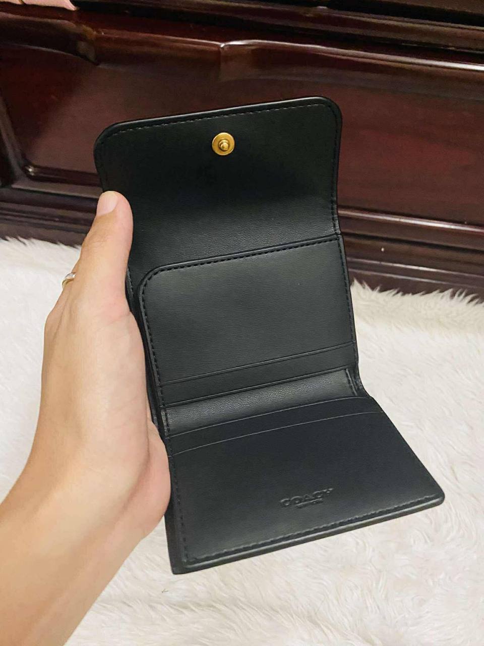 ORIG & IMPORTED Coach Essential Small Retail Card Holder Black Dual Wallet