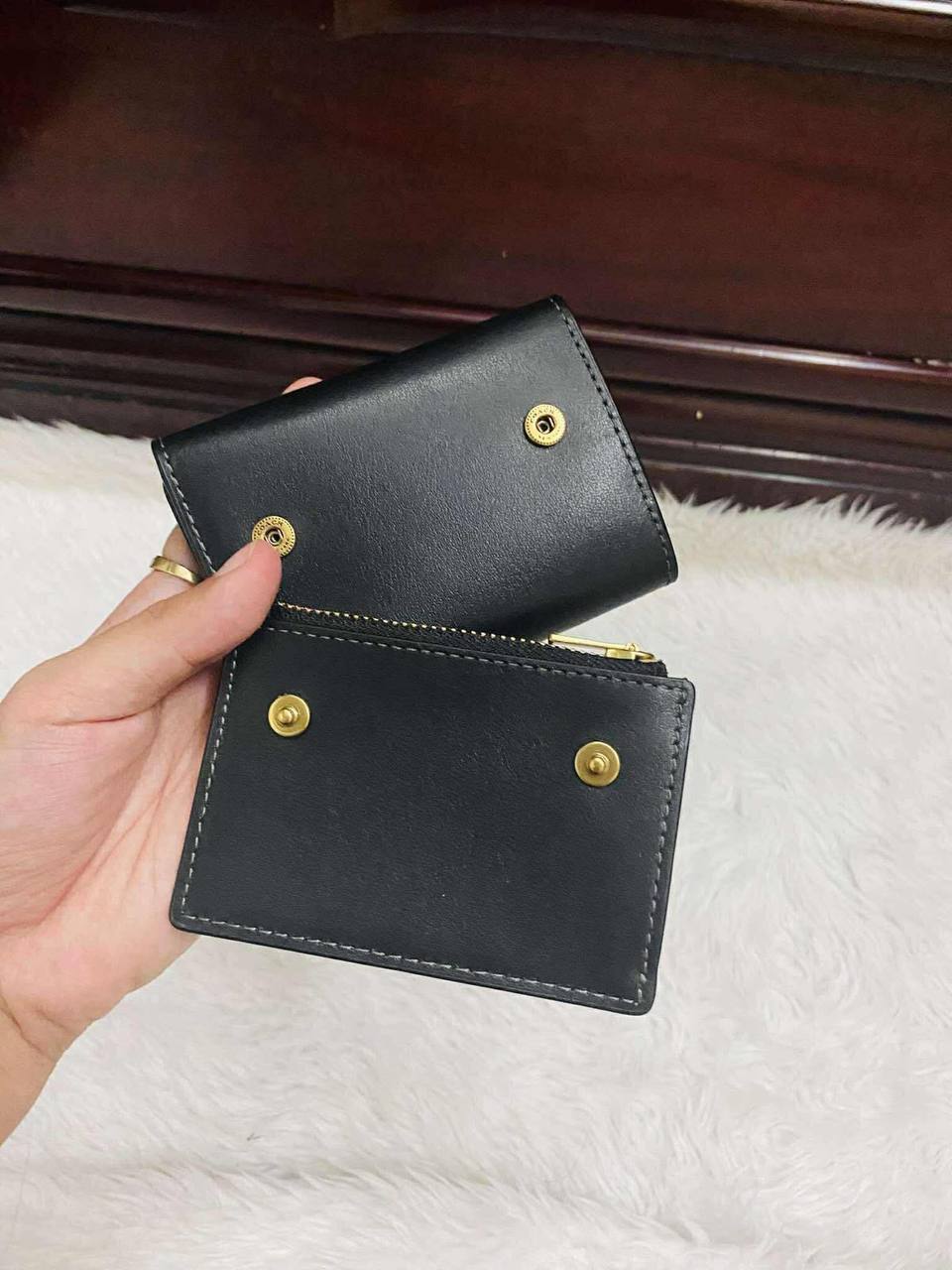 ORIG & IMPORTED Coach Essential Small Retail Card Holder Black Dual Wallet