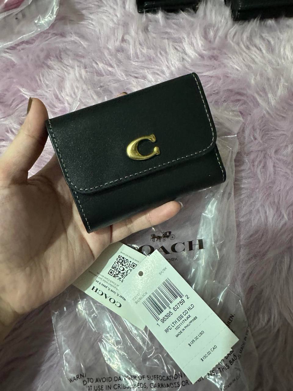 ORIG & IMPORTED Coach Essential Small Retail Card Holder Black Dual Wallet