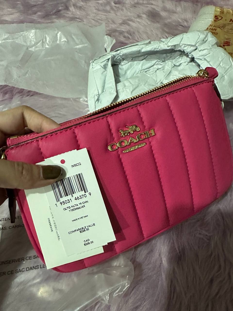 ORIG & IMPORTED RARE Coach Nolita 19 Chain Quilted Pink Small Bag