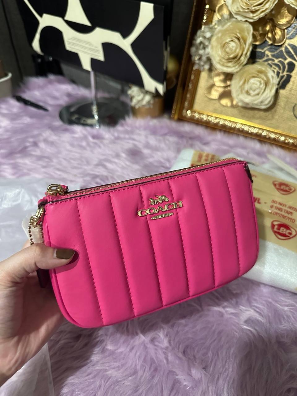 ORIG & IMPORTED RARE Coach Nolita 19 Chain Quilted Pink Small Bag